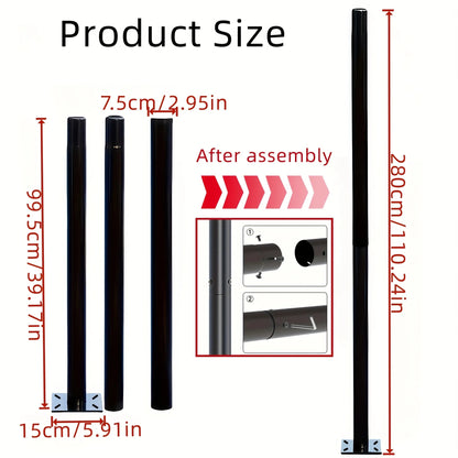 Solar Lamp Post Light - 78-Inch Outdoor Garden Pole Lamp with Removable Head and IP67 Waterproof Design