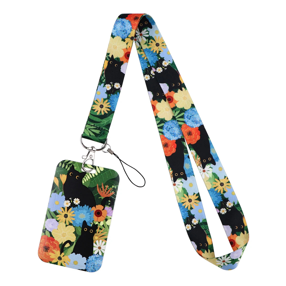 Cartoon Cat Lanyard Keychain – Multifunctional ID Card Badge Holder, Camera USB, Phone Neck Strap Accessories