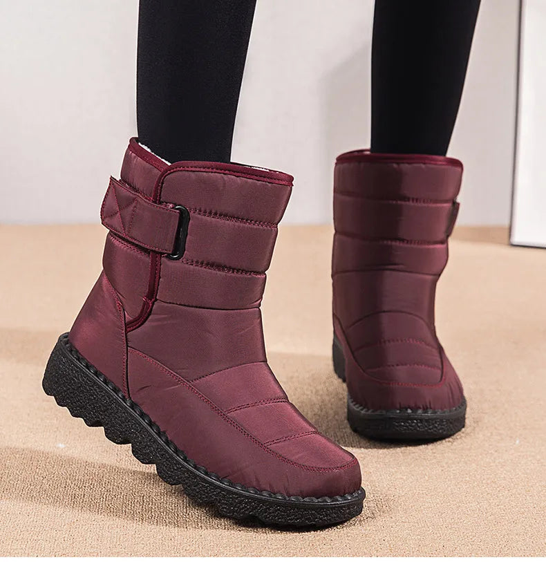 2024 Women's Winter Snow Boots – Waterproof, Warm Fur Ankle Boots in Korean Style