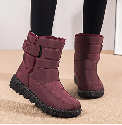 2024 Women's Winter Snow Boots – Waterproof, Warm Fur Ankle Boots in Korean Style