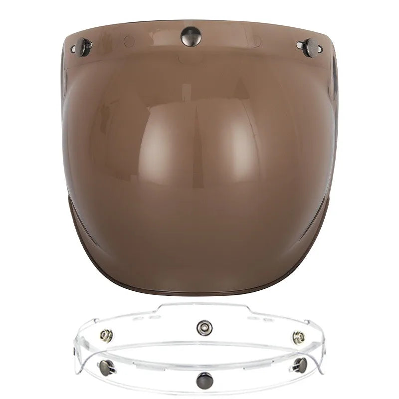 Motorcycle Helmet Bubble Visor – Anti-Fog UV Protection HD Lens for Retro Open Face Helmets