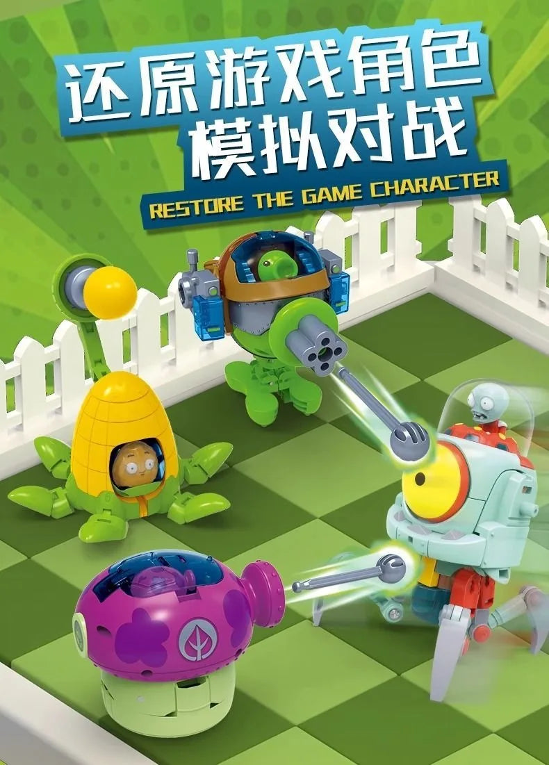 2025 Plants vs. Zombies Action Figure Set – Robot Sunflower, Cactus & Corn PVC Deformation Toys for Kids Gift