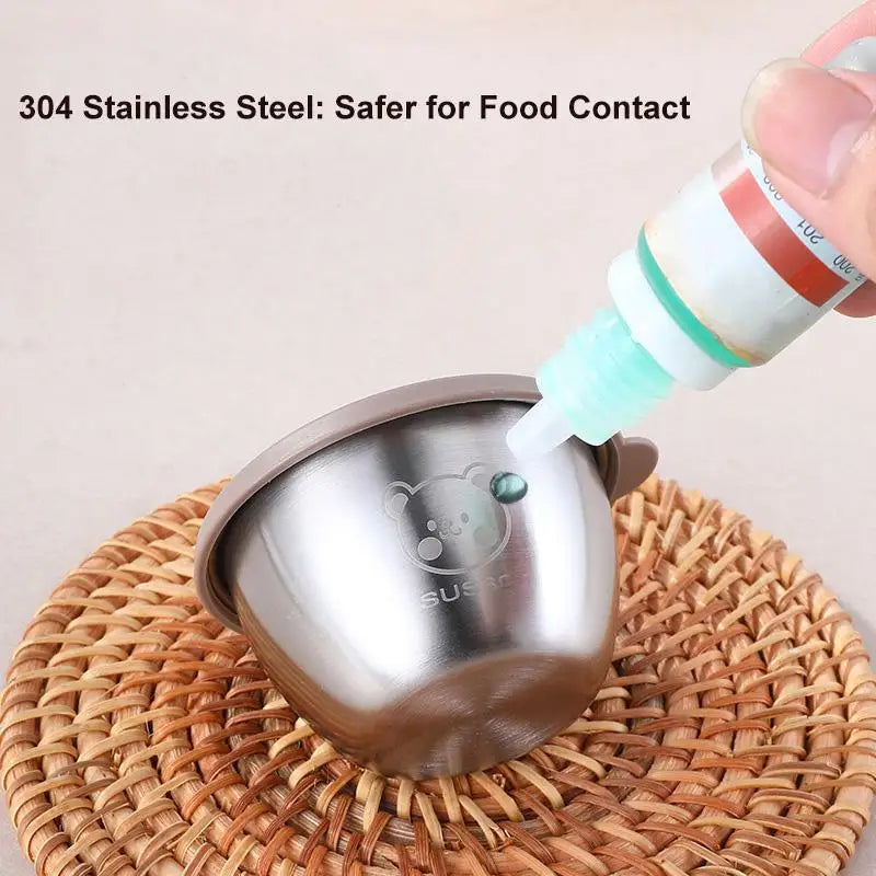 1/6-Piece Stainless Steel Salad Dressing Containers – 80ml Leakproof Cups with Silicone Lids for Lunch & Picnic