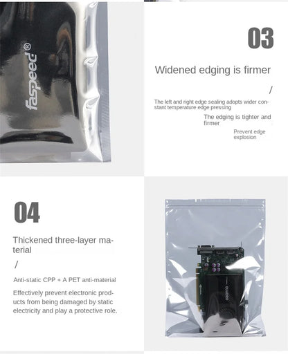 Transparent Anti-Static Shielding Bags – ESD Self-Sealing Pouches for Storage of Small Electronics & USB Accessories