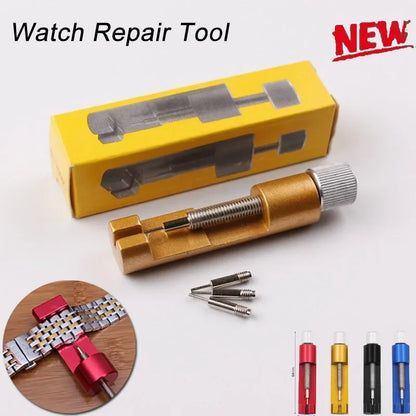 Metal Watch Strap Link Pin Remover Tool — Watch Repair Kit with 3 Extra Pins for Watchmakers