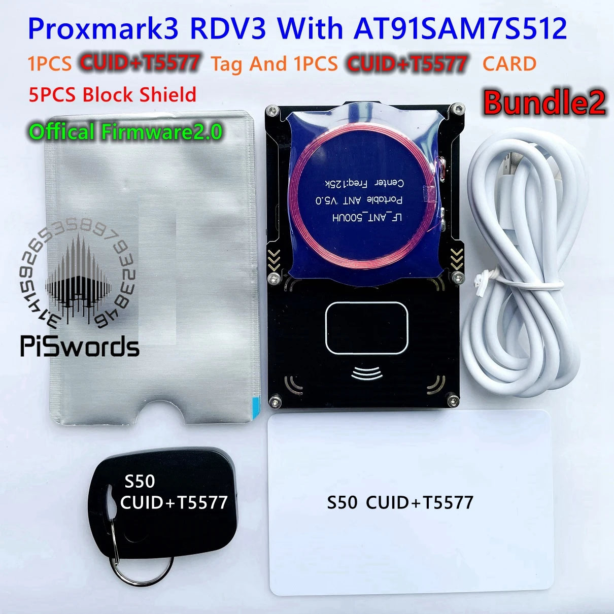 Proxmark3 Development Kit 3.0 – NFC PM3 Reader/Writer, ICEMAN Firmware, RFID Card Copier & Cloner, 2USB Port, 512K
