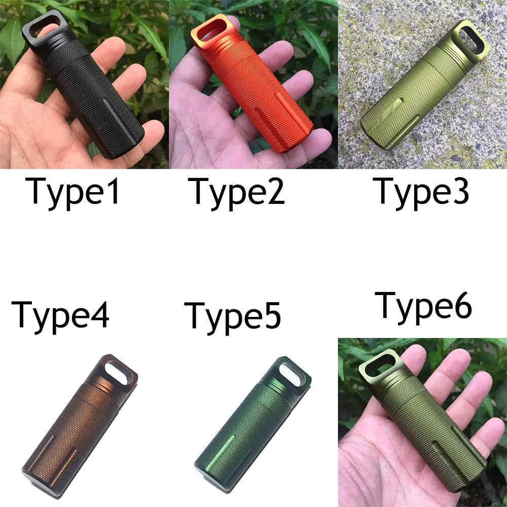 New Aluminum EDC Survival Kit – Waterproof Seal Bottle Capsule, Airtight Pill Case, Outdoor Tools Storage Container