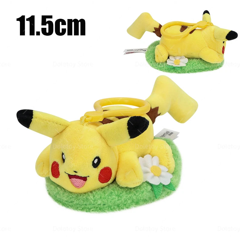Original Pokémon Plush Keychain – Pikachu, Eevee, Charmander, Squirtle, Mew, Snorlax, Jigglypuff Cute Cartoon Doll Toy Gift for Kids