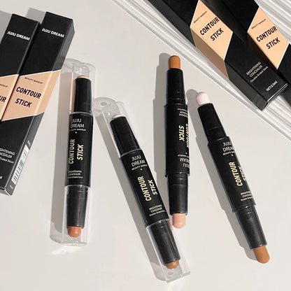 Double-Ended Highlight & Contour Stick – 3D Nose Shadow, Facial Shaping, Brightening & Trimming Makeup Tool