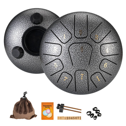 Miwayer 6" Steel Tongue Drum Gift Set – 11-Note Sound Healing Instrument with Tuning Kit for Yoga & Meditation
