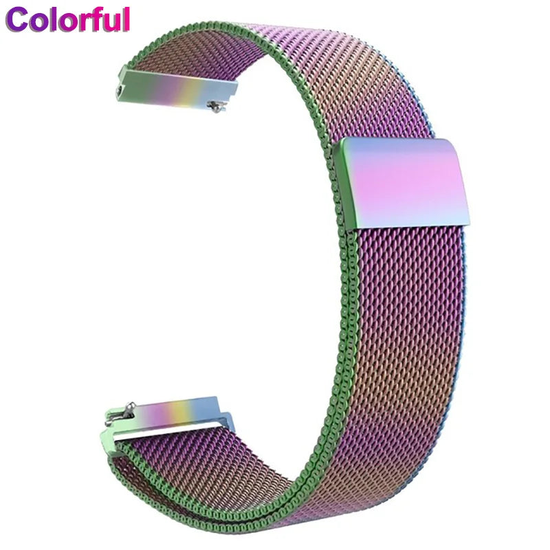 18mm-22mm Metal Watch Strap – Milanese Loop Bracelet for Garmin Vivoactive, Venu, Forerunner & SQ Series