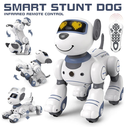 2-in-1 Intelligent Remote Control Robot Dog – Programmable Stunt & Voice Command Toy with Touch & Music for Kids