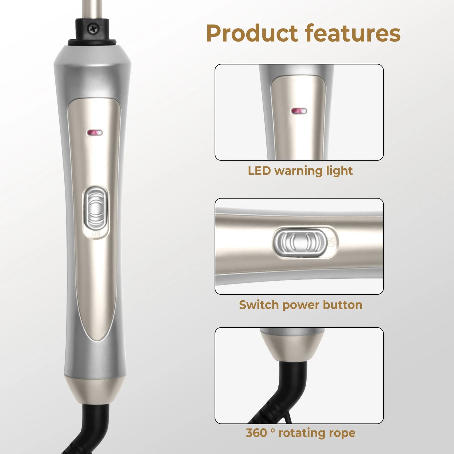 9mm Ceramic Hair Curling Iron Wand – Professional Electric Curler Tongs for Salon Styling & Crimping