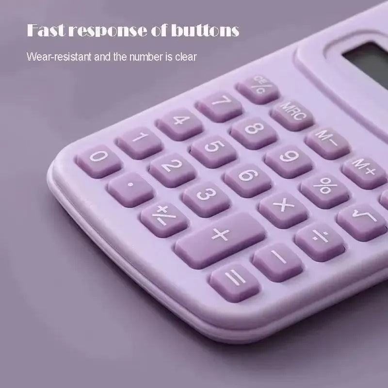 Small Solar Calculator - Portable 8-Digit LCD Electronic Calculator for Home, Office & Primary School Use