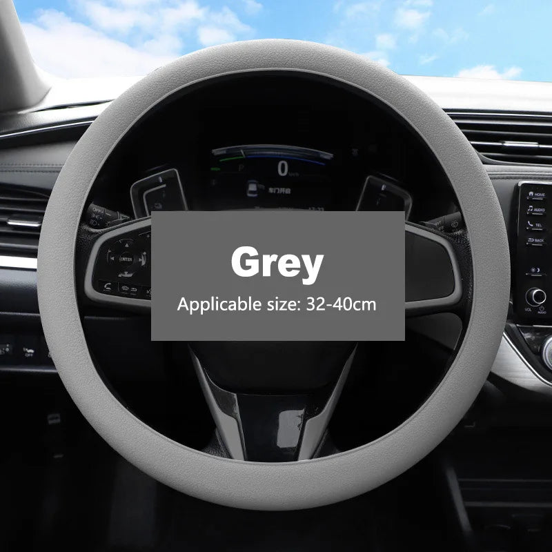 Breathable Silicone Steering Wheel Cover - Non-Slip Universal 38cm Car Wheel Protector for Summer Driving Comfort