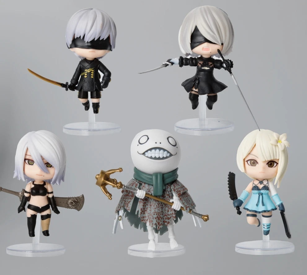 5PCS Game NieR: YoRHa Action Figures — Cute 2B & A2 Collectible Toy Set