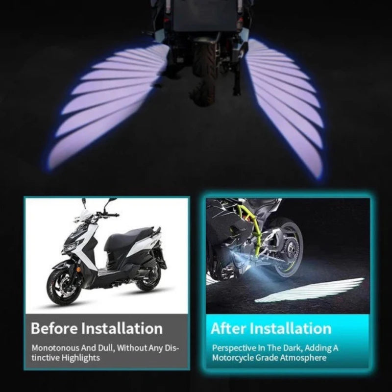 2 Pieces Motorcycle LED Underbody Light Projector – Ghost Angel Wings Laser Light
