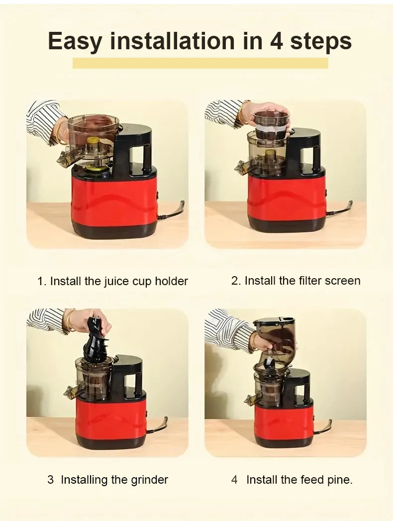 Portable Electric Fruit Juicer — Mini Household Juicer Cup for Fresh Orange & Fruit Juice Separation