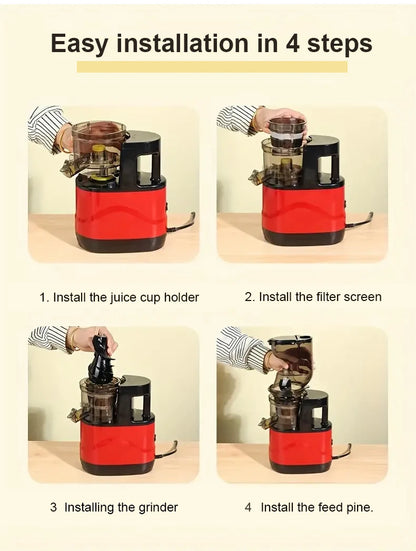 Portable Electric Fruit Juicer — Mini Household Juicer Cup for Fresh Orange & Fruit Juice Separation