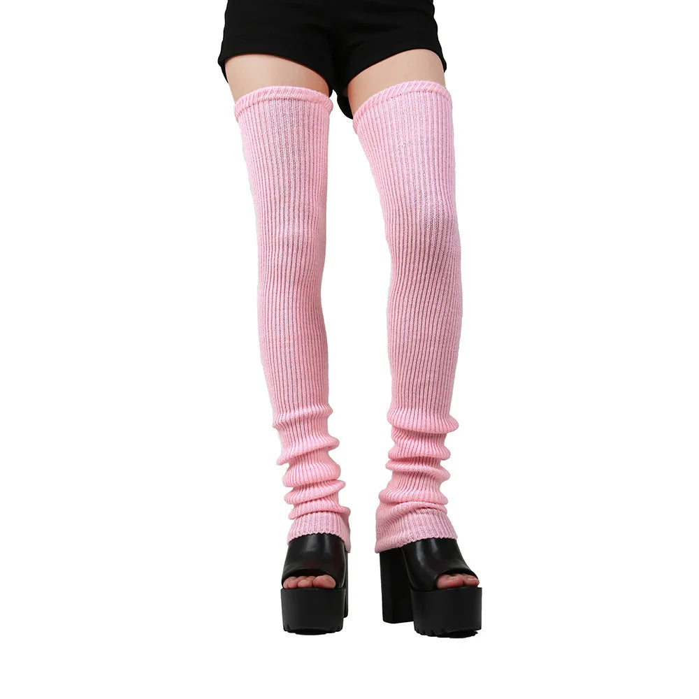 Anime Gothic Lolita Knee Socks – 90CM Cosplay Leg Warmers & Loose Knitted Socks for Women Maid Costume