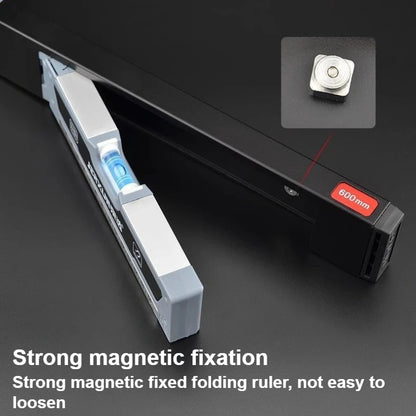 600mm Folding Magnetic Level Ruler - High-Precision Aluminum Measuring & Balance Tool