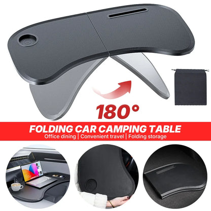Caer Portable Car Steering Wheel Desk — Foldable Laptop & Food Tray for Tesla Model 3/Y with Storage Bag