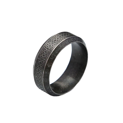 Fashion Vintage Viking Rune Ring – Stainless Steel Nordic Celtic Knot Amulet for Men & Women, Couple Jewelry