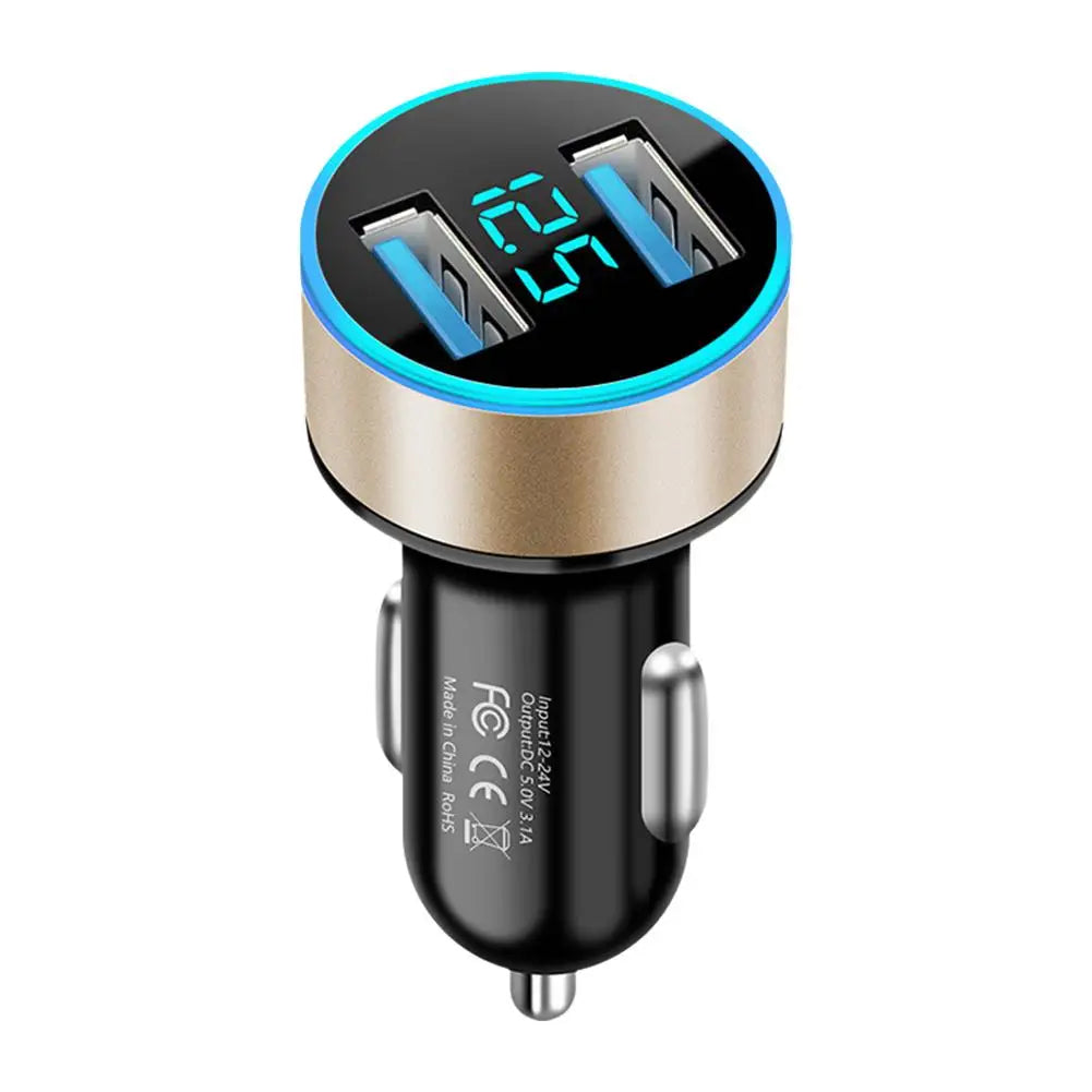 PD QC3.0 Dual USB Car Charger - 120W 12V/24V Cigarette Lighter Splitter for Phone, DVR and Dashcam
