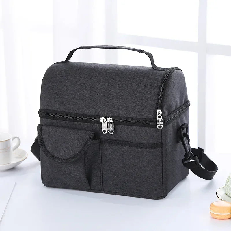 Reusable Insulated Lunch Bag 8L – Leakproof Waterproof Thermal Cooler & Warm Keeper Lunch Box for Men and Women, Multifunctional Carry Bag