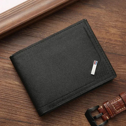 Men’s Leather Minimalist Wallet – Thin, Foldable Soft Leather Short Wallet