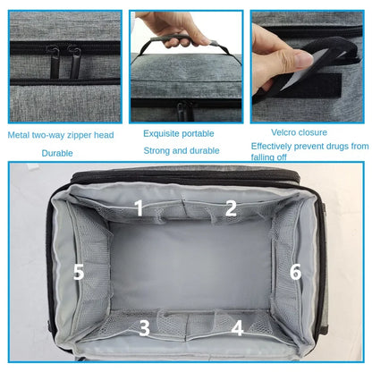 Travel First Aid Kit Bag – Multifunctional Medical Storage Organizer with Layered Medicine Boxes for Home & On-the-Go