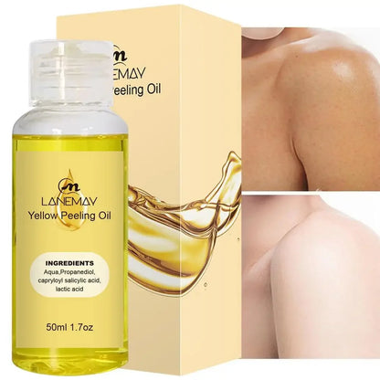 Body Care Exfoliating Yellow Peeling Oil – 100% Organic Dark Skin Whitening Serum for Dark Knuckles and Fast Bleaching