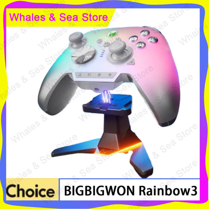 Bigbigwon Rainbow3 Wireless Game Controller Charging Base – RGB Magnetic Dock for PC Gaming