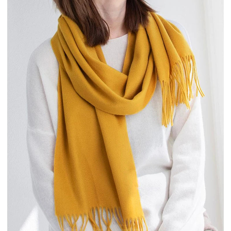Solidlove Women’s Wool Winter Scarf – 100% Wool Cashmere Poncho Wrap, Fashionable Adult Scarf for Ladies