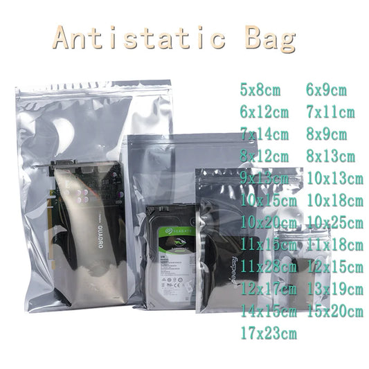 Transparent Anti-Static Shielding Bags – ESD Self-Sealing Pouches for Storage of Small Electronics & USB Accessories