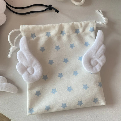 Portable Star Pattern Drawstring Storage Bag - Canvas Cosmetics, Stationery & Accessories Organizer Pouch