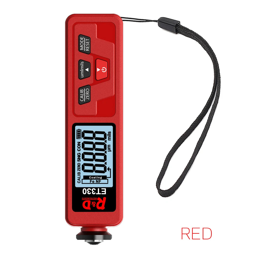 R&D ET330+Zn Car Paint Thickness Gauge - 0–1500μm Fe & NFe Coating Tester for Automotive Metal Surfaces