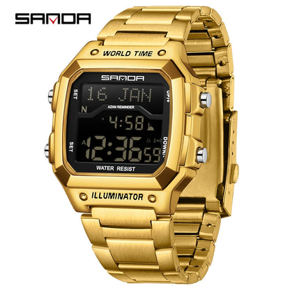 SANDA 2172/2173 Men’s Digital Watch - Multifunction Waterproof LED Electronic Wristwatch