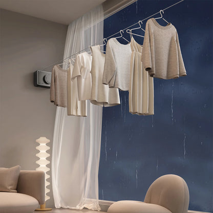 Invisible Retractable Clothesline Drying Rack | Stainless Steel Pull-Out Indoor Balcony Laundry Rack
