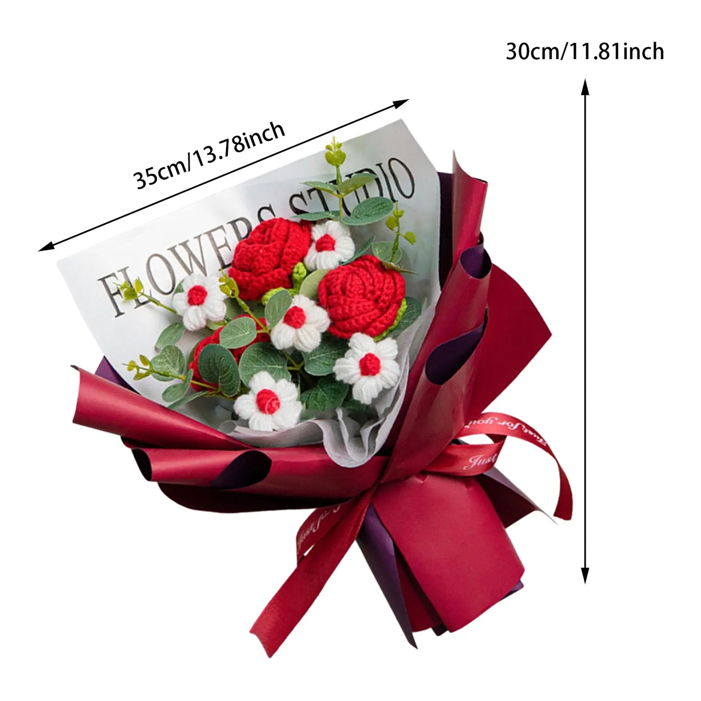 Knitted Flower Bouquet — Crochet Home Decor for Teacher’s Day, Birthday & Anniversary