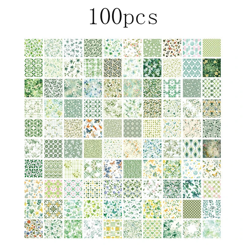 100 Pcs Vintage Multi-Style Writing Paper - Retro Stationery for Scrapbooking, Junk Journals & DIY Crafts