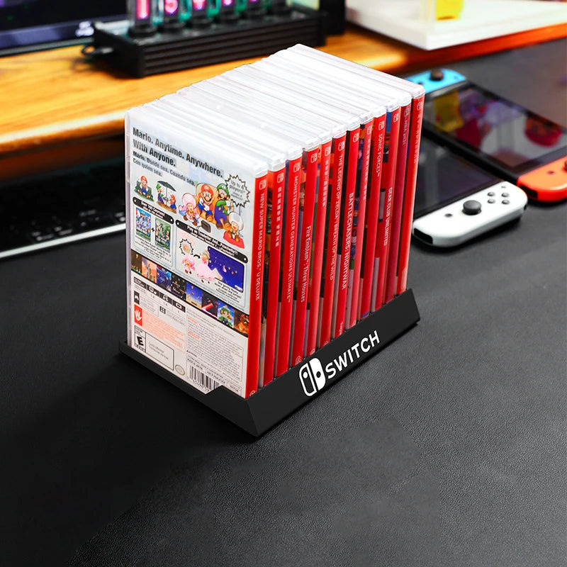 Nintendo Switch OLED Game Disc Storage Stand — Desktop Cassette Rack & Game Card Holder for NS Accessories