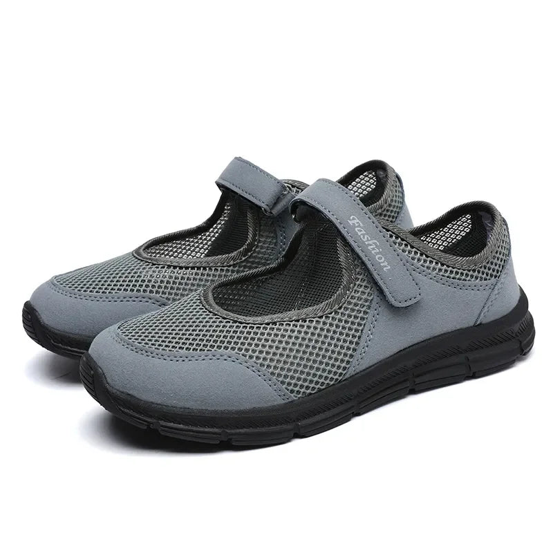 Women’s Breathable Mesh Vulcanized Sneakers – White Casual Walking Shoes, Fashion Work Shoes for Comfort & Everyday Wear