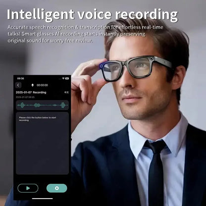 2025 Smart Glasses — Bluetooth Camera, Video Recording, AI Photo Recognition, 100+ Language Translation, Music Player for Men and Women