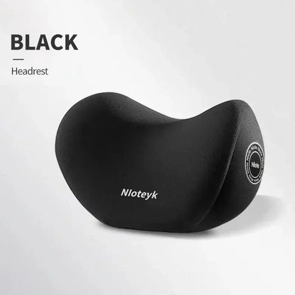 Universal Memory Foam Car Neck & Lumbar Support Cushion – Ergonomic Headrest Pillow & Waist Back Support for Car Seat Comfort Accessories