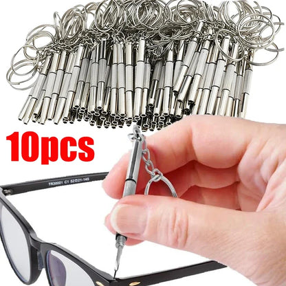 Steel Glasses Screwdriver Kit – Precision Eyeglass & Watch Repair Tools with Keychain, Portable Hand Tool Set