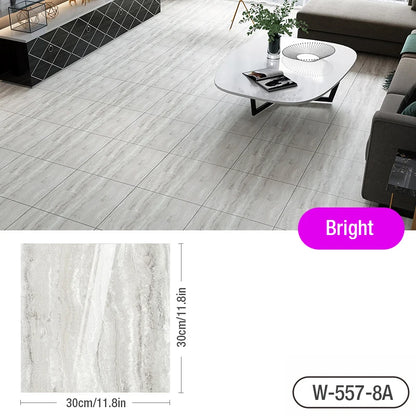 Marble Floor Tile Stickers - Waterproof Self-Adhesive PVC Home Decor