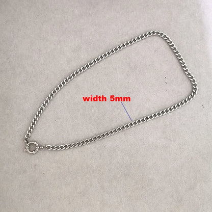 Spring Sailor Clasp Necklace – Stainless Steel Paperclip Link Chain Choker for Women & Men, Geometric PVD Gold Jewelry