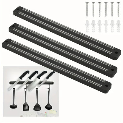 Versatile Magnetic Wall-Mounted Knife Holder and Storage Rack for Kitchen and Warehouse Tools