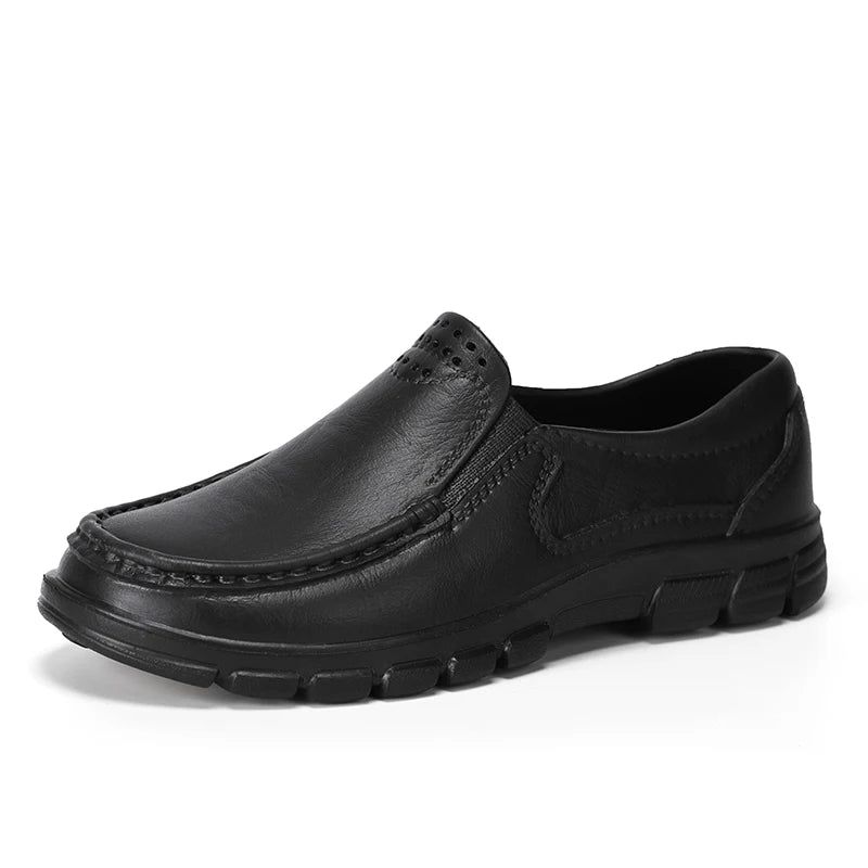Chef Shoes for Men – Anti-Slip, Oil-Resistant Leather Work Shoes, Plus Size Business Casual with Soft Sole & Comfort